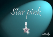 Star pink - přívěsek stříbřený